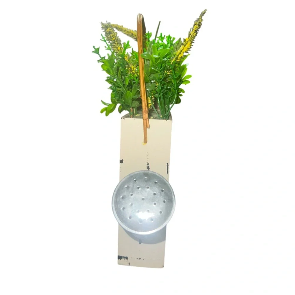 Rustic Faux Watering Can Flower Arrangement Farmhouse Decor Table / Shelf Accent